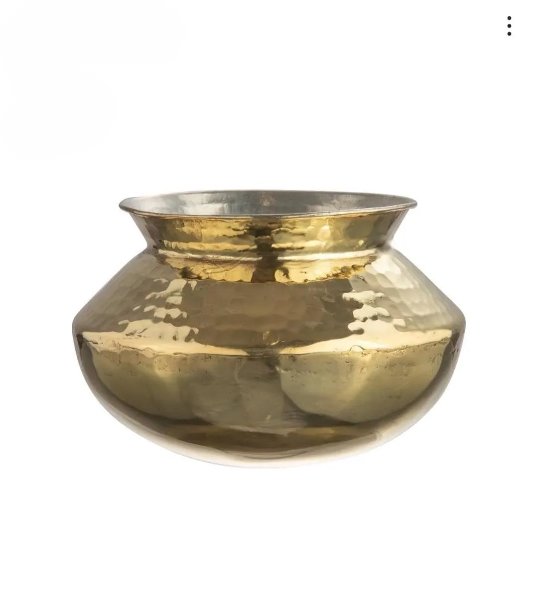 Pure Brass Cooking Degchi or Brass Pot, Hand Beaten, Kalai Coating, 3 Liter's, 7.5"
