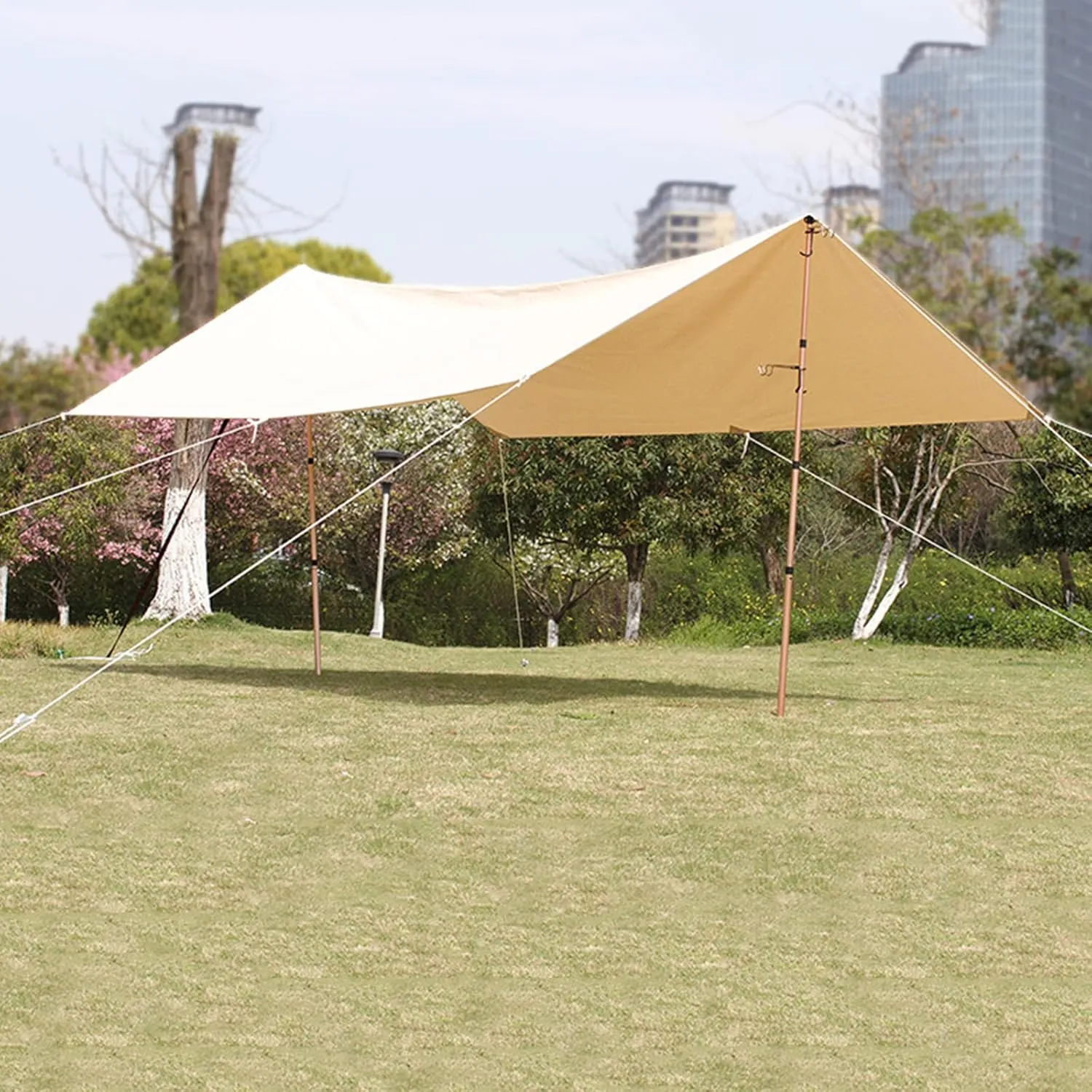 Pyramid Tent Indian Teepee Tents with Sun Shelter 3 4 People Family Tent Waterproof Outdoor Camping Cotton Tent Yurt Tent for Mountaineering Hiking Ca