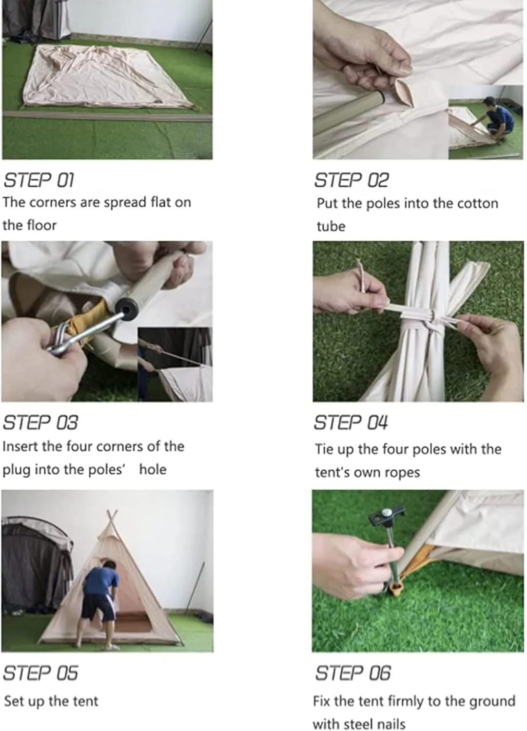 Pyramid Tent Indian Teepee Tents with Sun Shelter 3 4 People Family Tent Waterproof Outdoor Camping Cotton Tent Yurt Tent for Mountaineering Hiking Ca