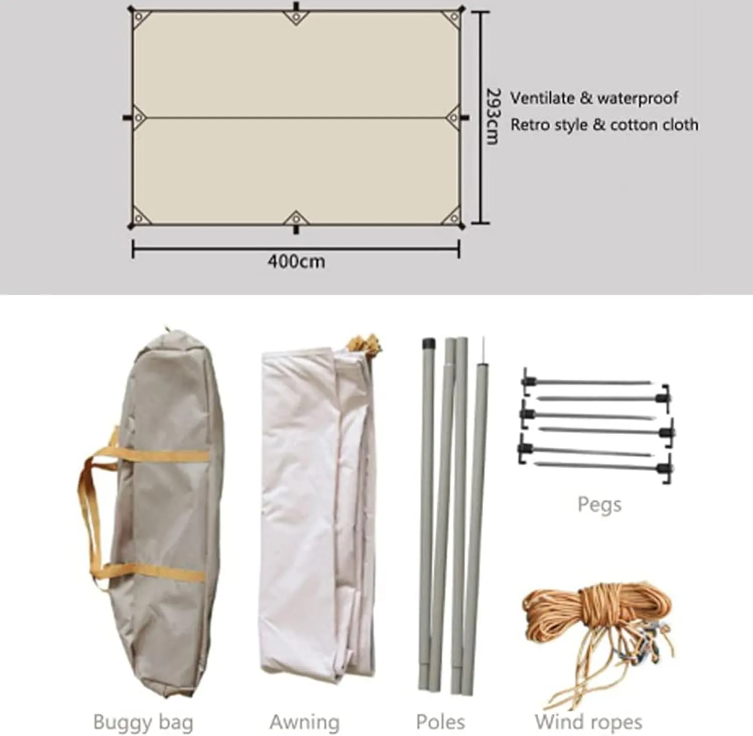 Pyramid Tent Indian Teepee Tents with Sun Shelter 3 4 People Family Tent Waterproof Outdoor Camping Cotton Tent Yurt Tent for Mountaineering Hiking Ca