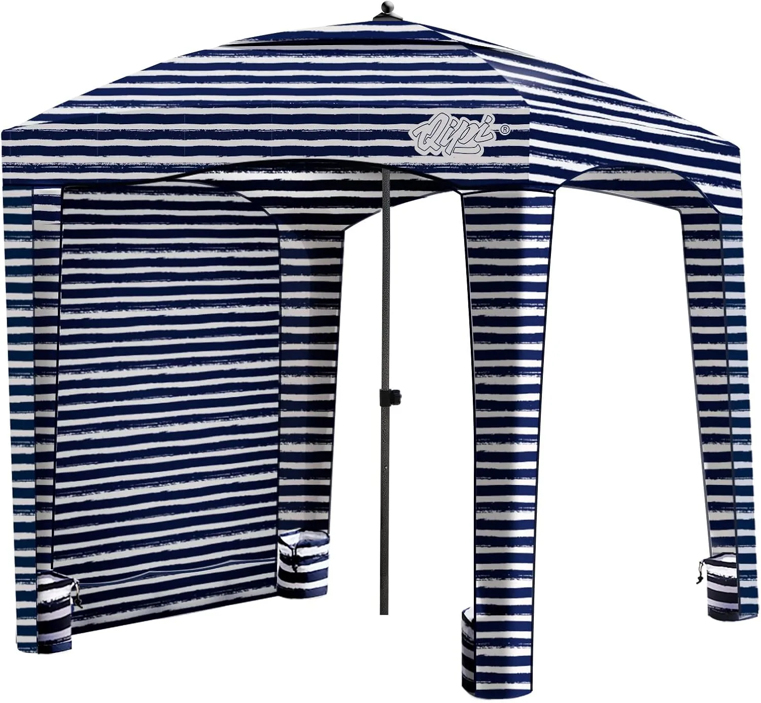 Qipi Beach Cabana - Easy to Set Up Canopy, Waterproof, Portable 6' x 6' Beach Shelter, Included Side Wall, Shade with UPF 50  UV Protection for Kids, Family & Friends