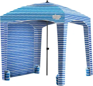 Qipi Beach Cabana - Easy to Set Up Canopy, Waterproof, Portable 6' x 6' Beach Shelter, Included Side Wall, Shade with UPF 50  UV Protection, Ultimate Sun Umbrella - for Kids, Family & Friends