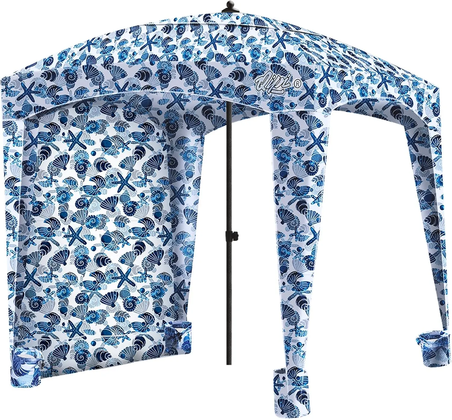 Qipi Beach Cabana - Easy to Set Up Canopy, Waterproof, Portable 6' x 6' Beach Shelter, Included Side Wall, Shade with UPF 50  UV Protection, Ultimate Sun Umbrella - for Kids, Family & Friends