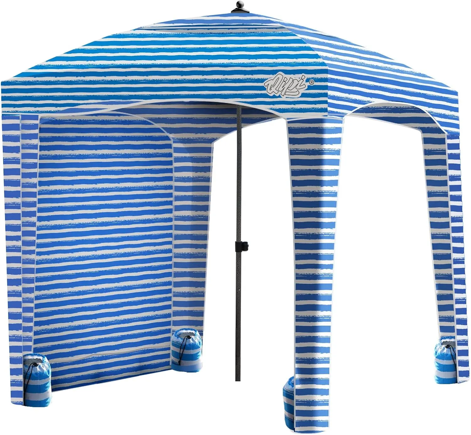 Qipi Beach Cabana - Easy to Set Up Canopy, Waterproof, Portable 6' x 6' Beach Shelter, Included Side Wall, Shade with UPF 50  UV Protection, Ultimate Sun Umbrella - for Kids, Family & Friends