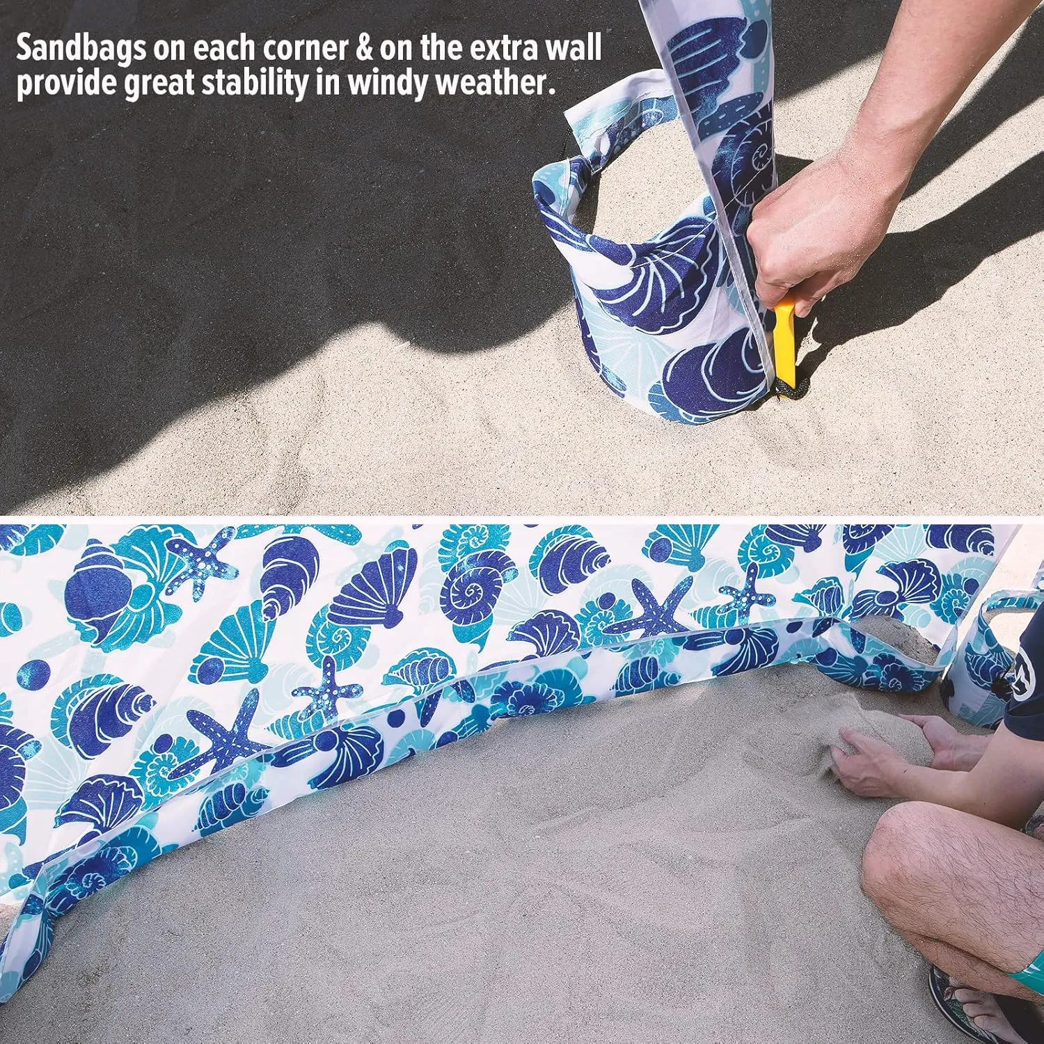 Qipi Beach Cabana - Easy to Set Up Canopy, Waterproof, Portable 6' x 6' Beach Shelter, Included Side Wall, Shade with UPF 50  UV Protection, Ultimate Sun Umbrella - for Kids, Family & Friends