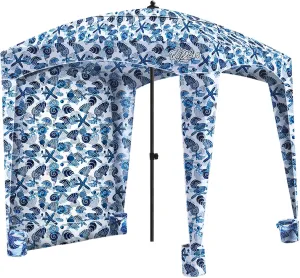 Qipi Beach Cabana - Easy to Set Up Canopy, Waterproof, Portable 6' x 6' Beach Shelter, Included Side Wall, Shade with UPF 50  UV Protection, Ultimate Sun Umbrella - for Kids, Family & Friends