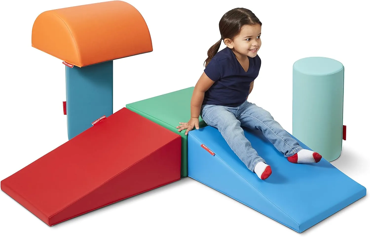 Radio Flyer Tumble Town Foam Blocks - Candy, Kids Indoor Climbers & Play Structure (Six Piece), Big Foam Climbing Blocks for Toddlers Ages 9 Months - 3 Years