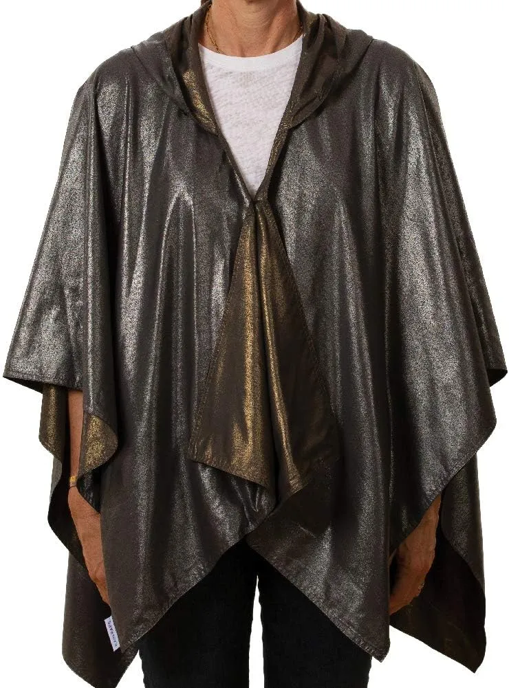 Rain Poncho Jacket Waterproof Rain Cape | One-Size Reversible Rainproof Lightweight & Fast-Drying | Hooded Wrap