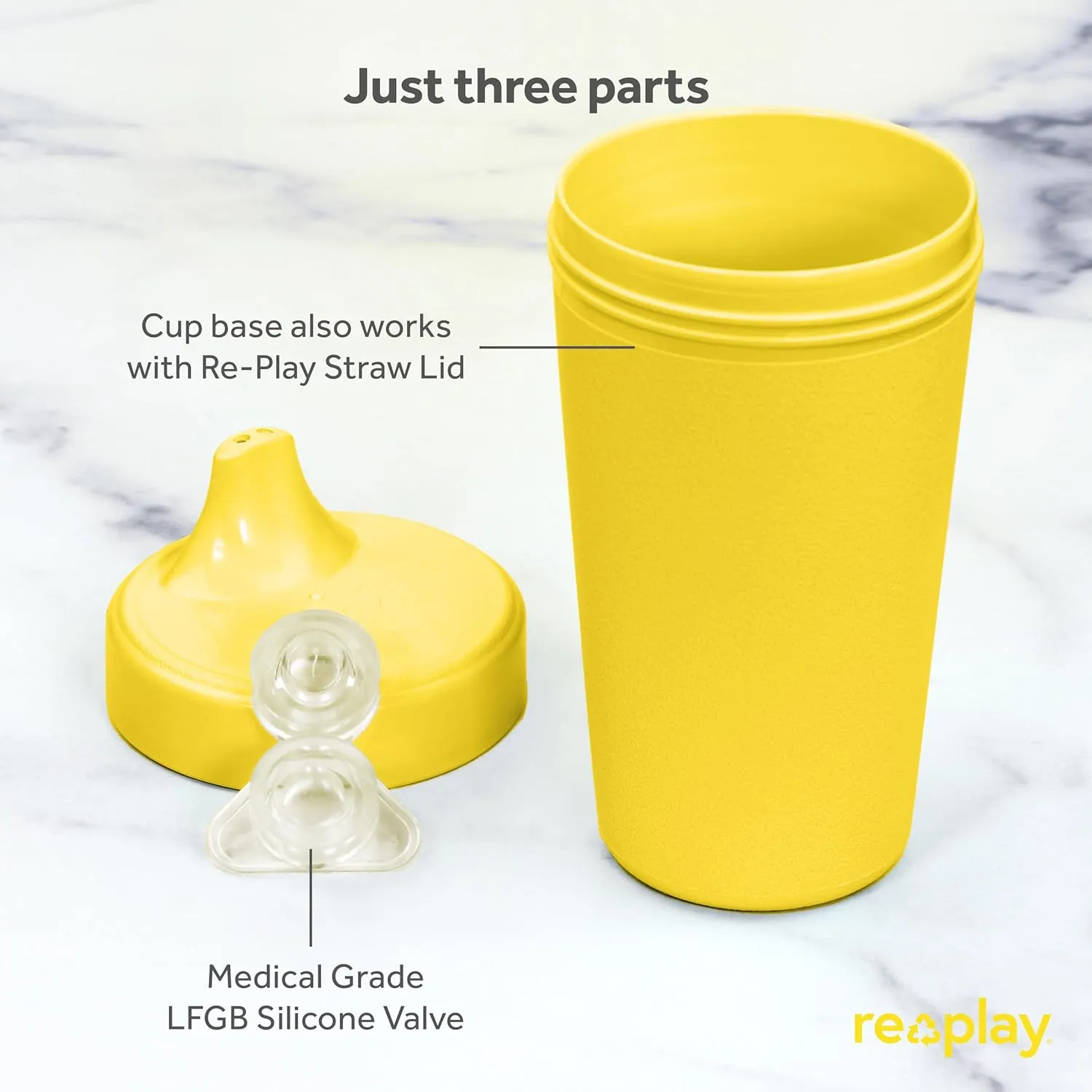 Re-Play Sippy Cups for Toddlers - 10 Oz. Reusable Spill Proof Cups for Kids, Dishwasher/Microwave Safe - Made in USA - Set of 3-3.13" x 6.25" - Easter