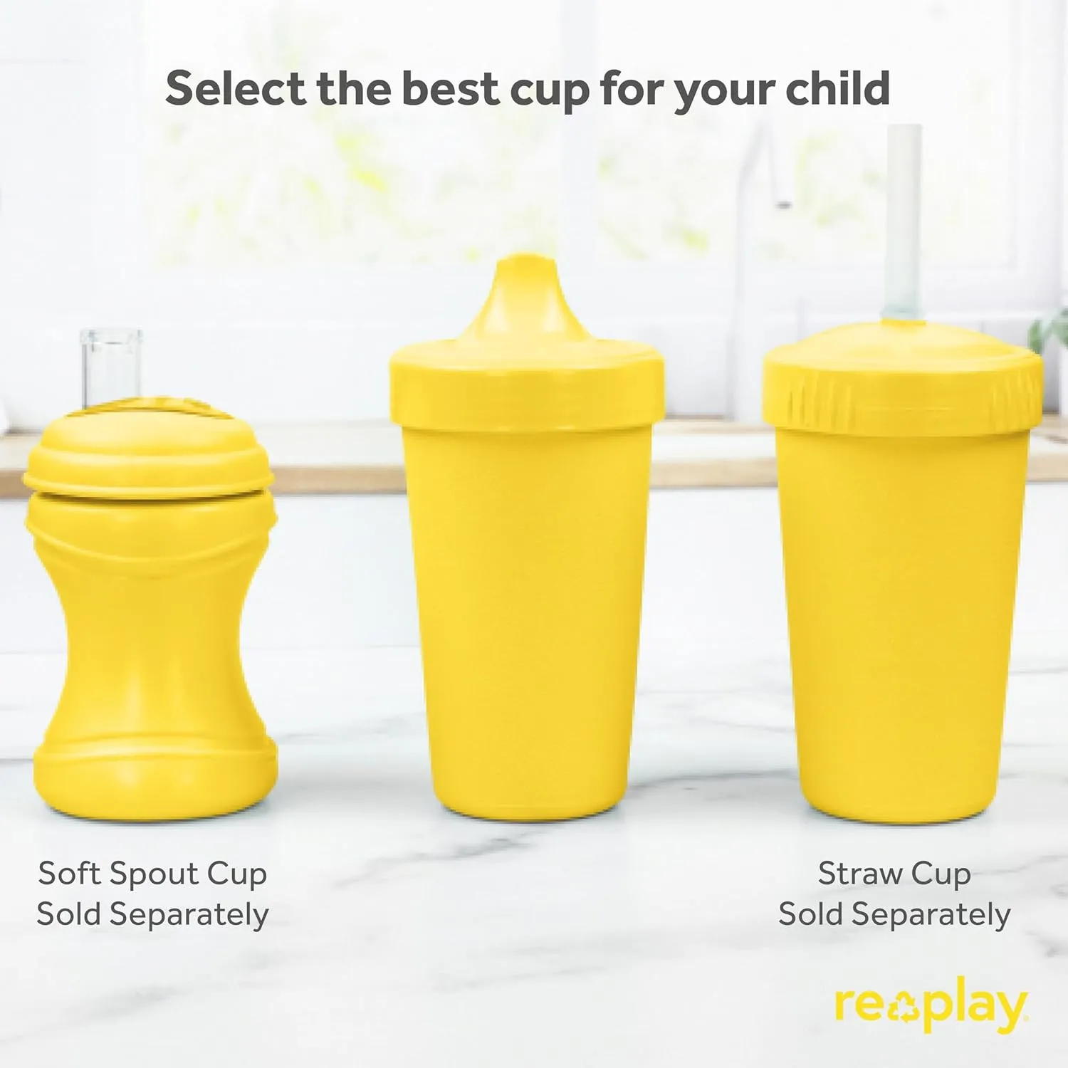 Re-Play Sippy Cups for Toddlers - 10 Oz. Reusable Spill Proof Cups for Kids, Dishwasher/Microwave Safe - Made in USA - Set of 3-3.13" x 6.25" - Easter