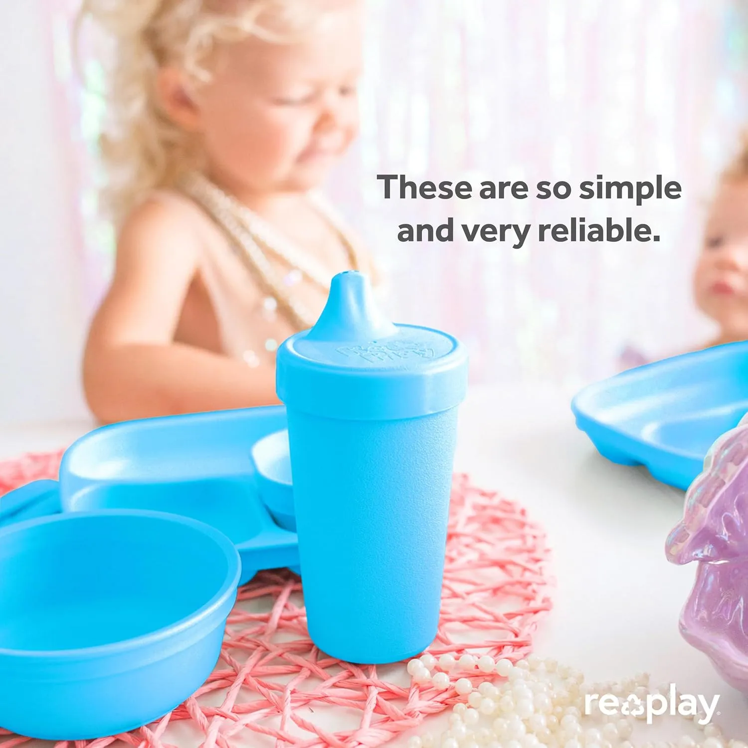 Re-Play Sippy Cups for Toddlers - 10 Oz. Reusable Spill Proof Cups for Kids, Dishwasher/Microwave Safe - Made in USA - Set of 3-3.13" x 6.25" - Easter