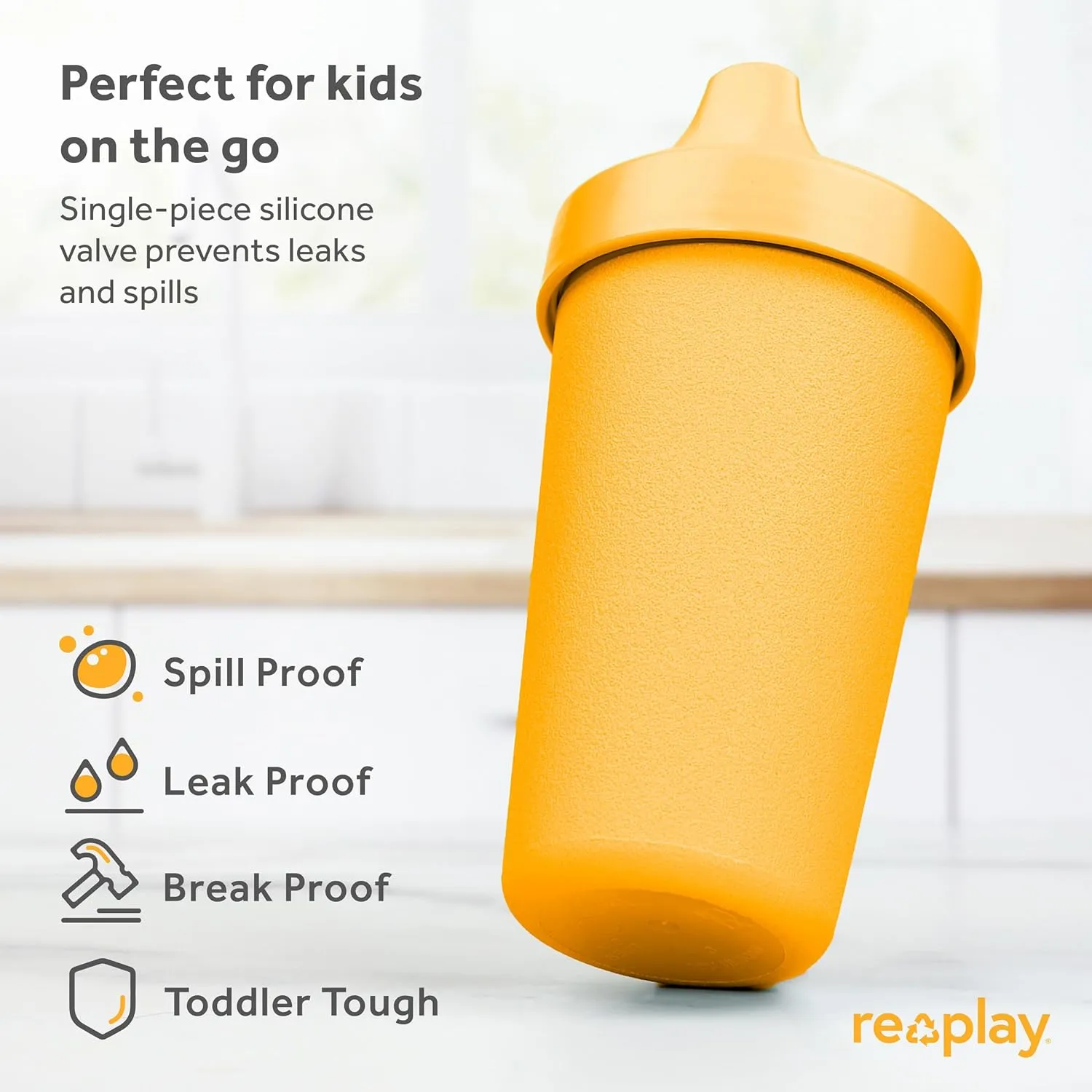 Re-Play Sippy Cups for Toddlers - 10 Oz. Reusable Spill Proof Cups for Kids, Dishwasher/Microwave Safe - Made in USA - Set of 4-3.13" x 6.25" - Mardi Gras