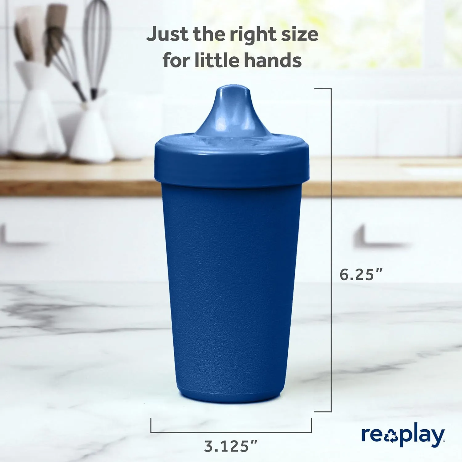Re-Play Sippy Cups for Toddlers - 10 Oz. Reusable Spill Proof Cups for Kids, Dishwasher/Microwave Safe - Made in USA - Set of 6-3.13" x 6.25" - Crayon Box