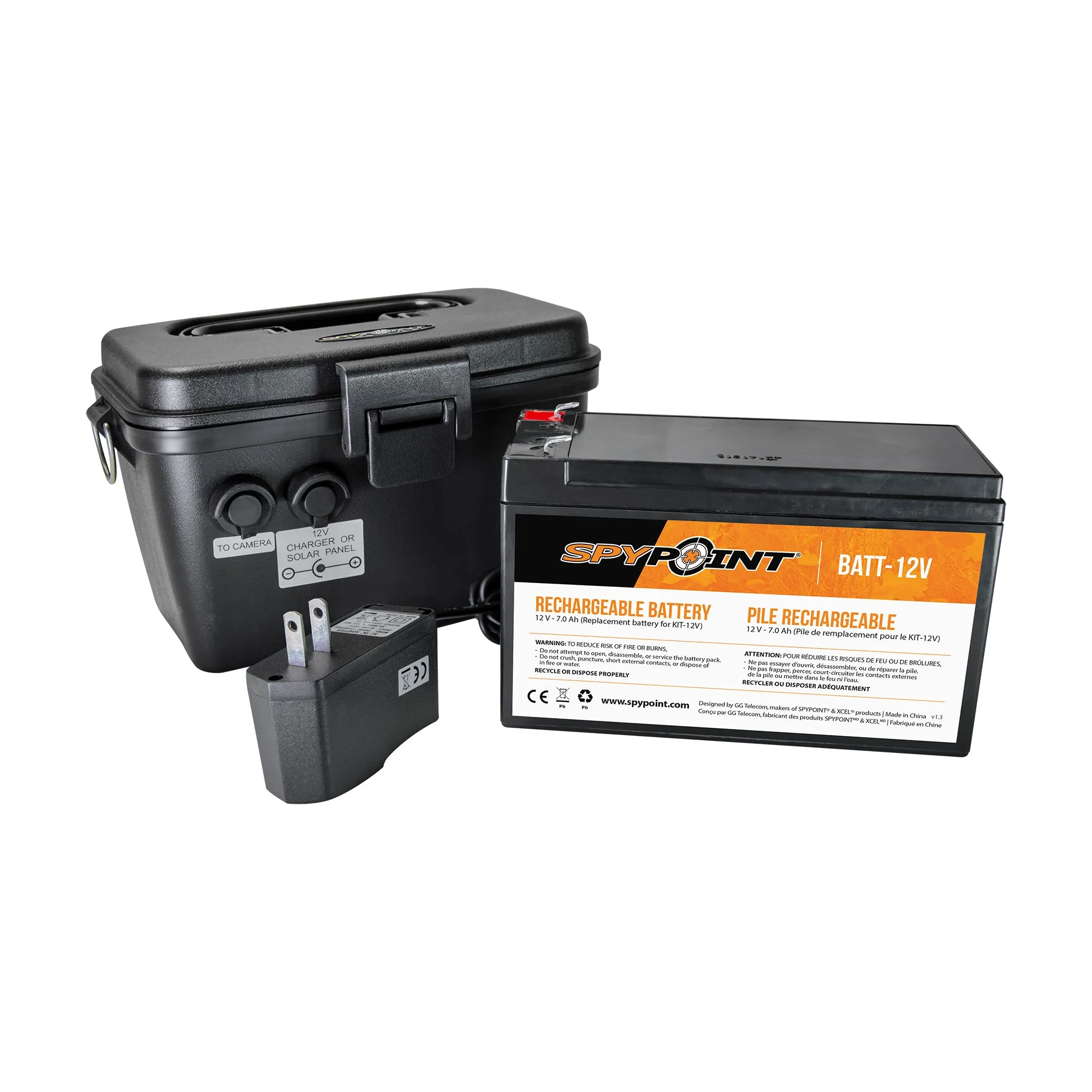 Rechargeable 12v Bat,chrgr,housng Kit,blk