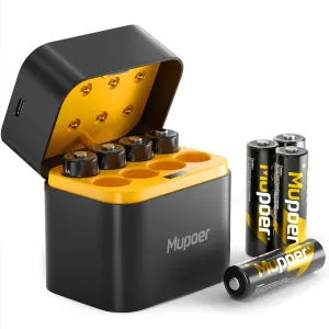 Rechargeable AA Lithium Batteries with Charger, 8 Pack 3600mWh 1.5V Double A Battery High Capacity,Long Lasting Pilas Recargables AA Li-ion Battery with Charging Box for Blink Camera Xbox Solar Light