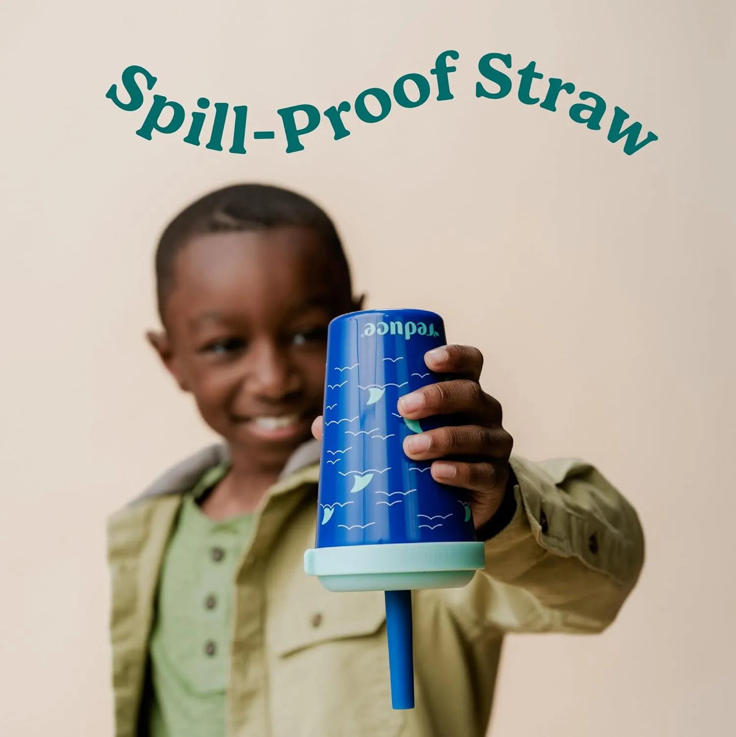 REDUCE GoGo's Kids Portable Tumbler Cups with Lids and Spill-Proof Straws - 5 Pack of Stackable 12 oz Tumblers with Twist-On Lids - Easy Storage, Dishwasher Safe - Serendipity Set