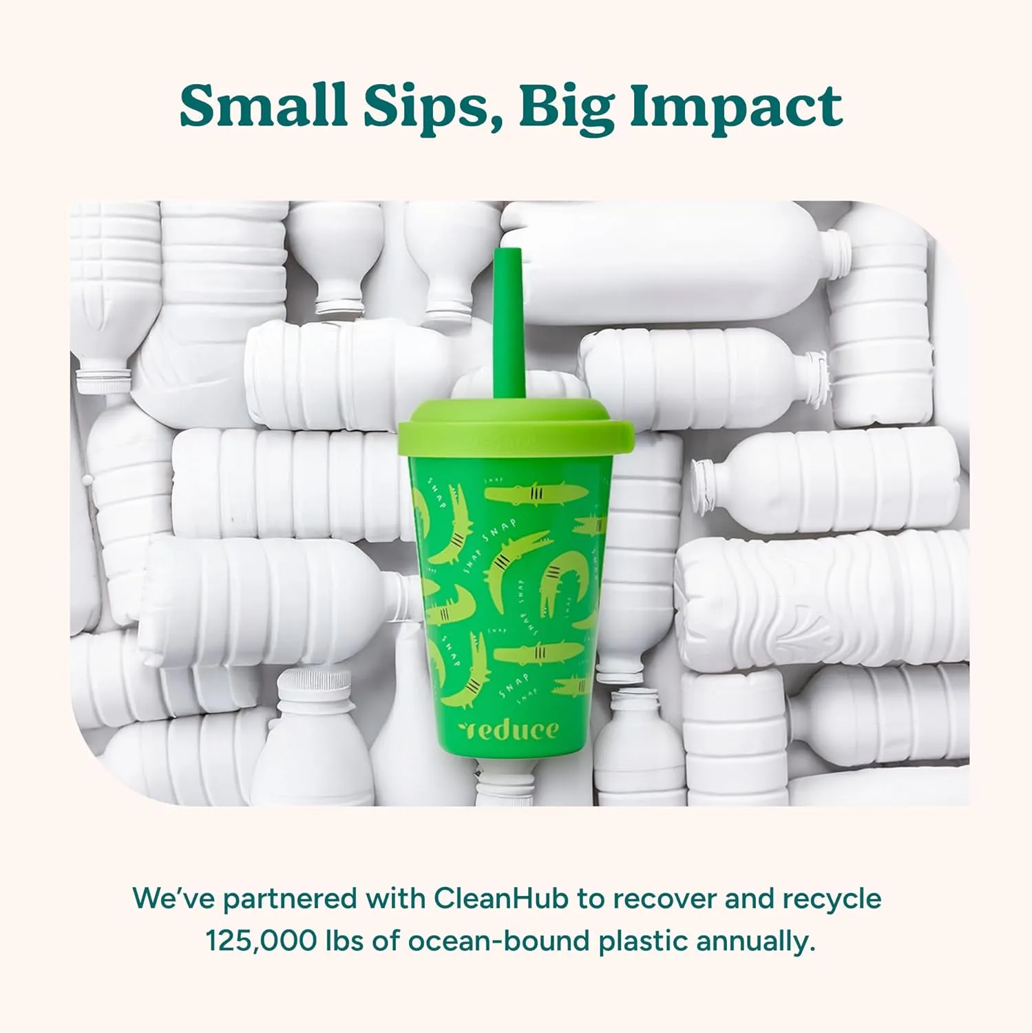 REDUCE GoGo's Kids Portable Tumbler Cups with Lids and Spill-Proof Straws - 5 Pack of Stackable 12 oz Tumblers with Twist-On Lids - Easy Storage, Dishwasher Safe - Serendipity Set