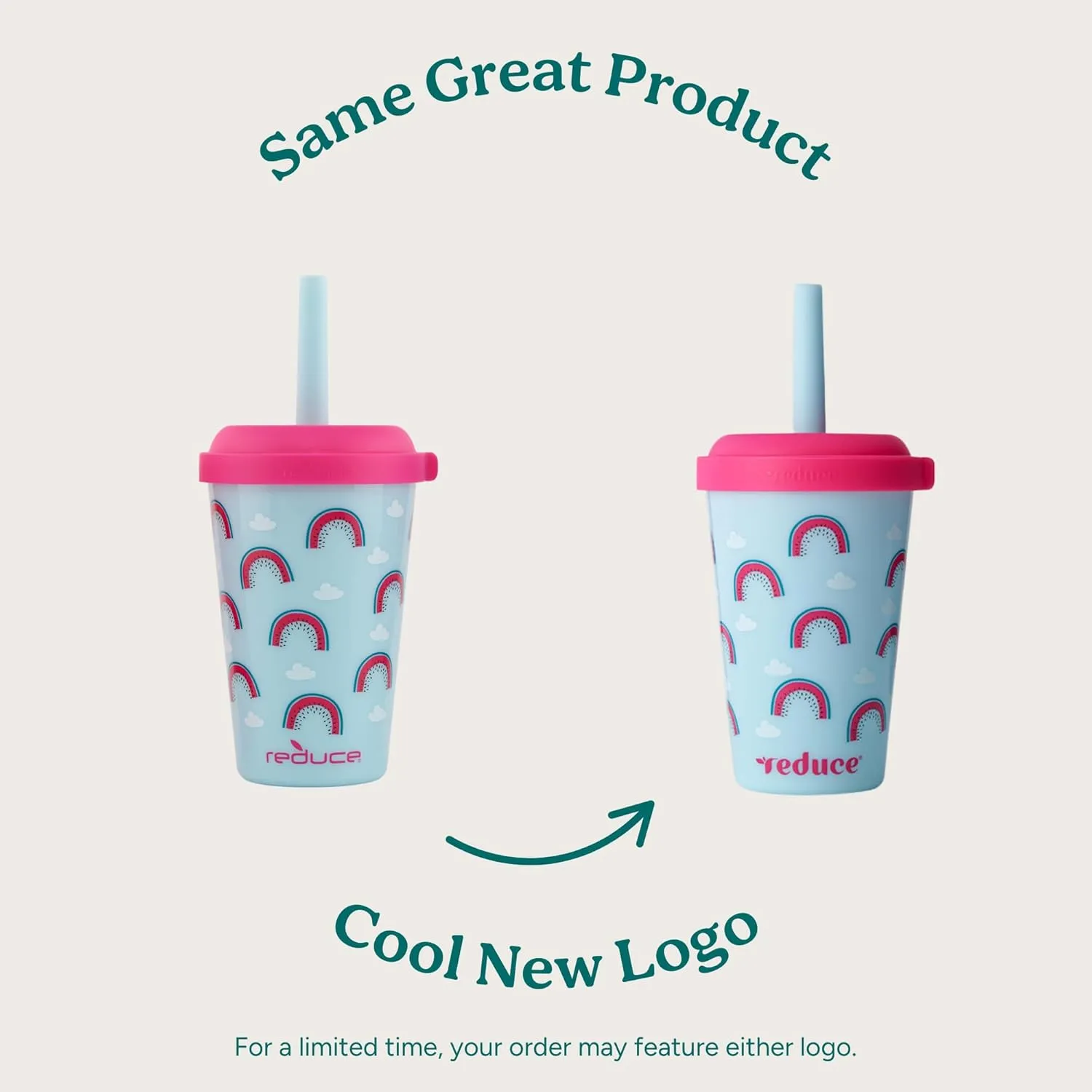 REDUCE GoGo's Kids Portable Tumbler Cups with Lids and Spill-Proof Straws - 5 Pack of Stackable 12 oz Tumblers with Twist-On Lids - Easy Storage, Dishwasher Safe - Serendipity Set