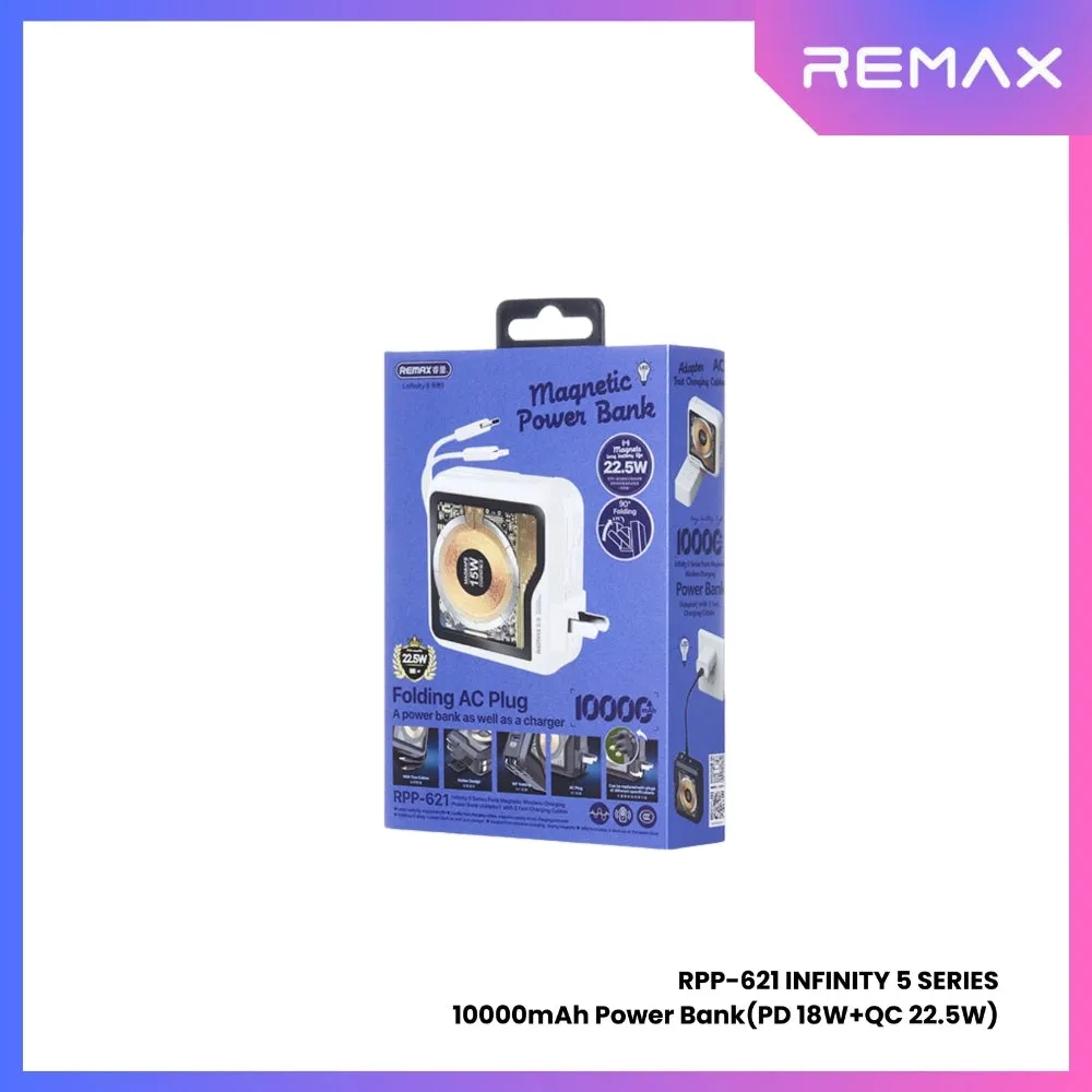 REMAX RPP-621 Infinity Series 10000mAh PD QC Magnetic Wireless Power Bank(PD 20W QC 22.5W) - Purple