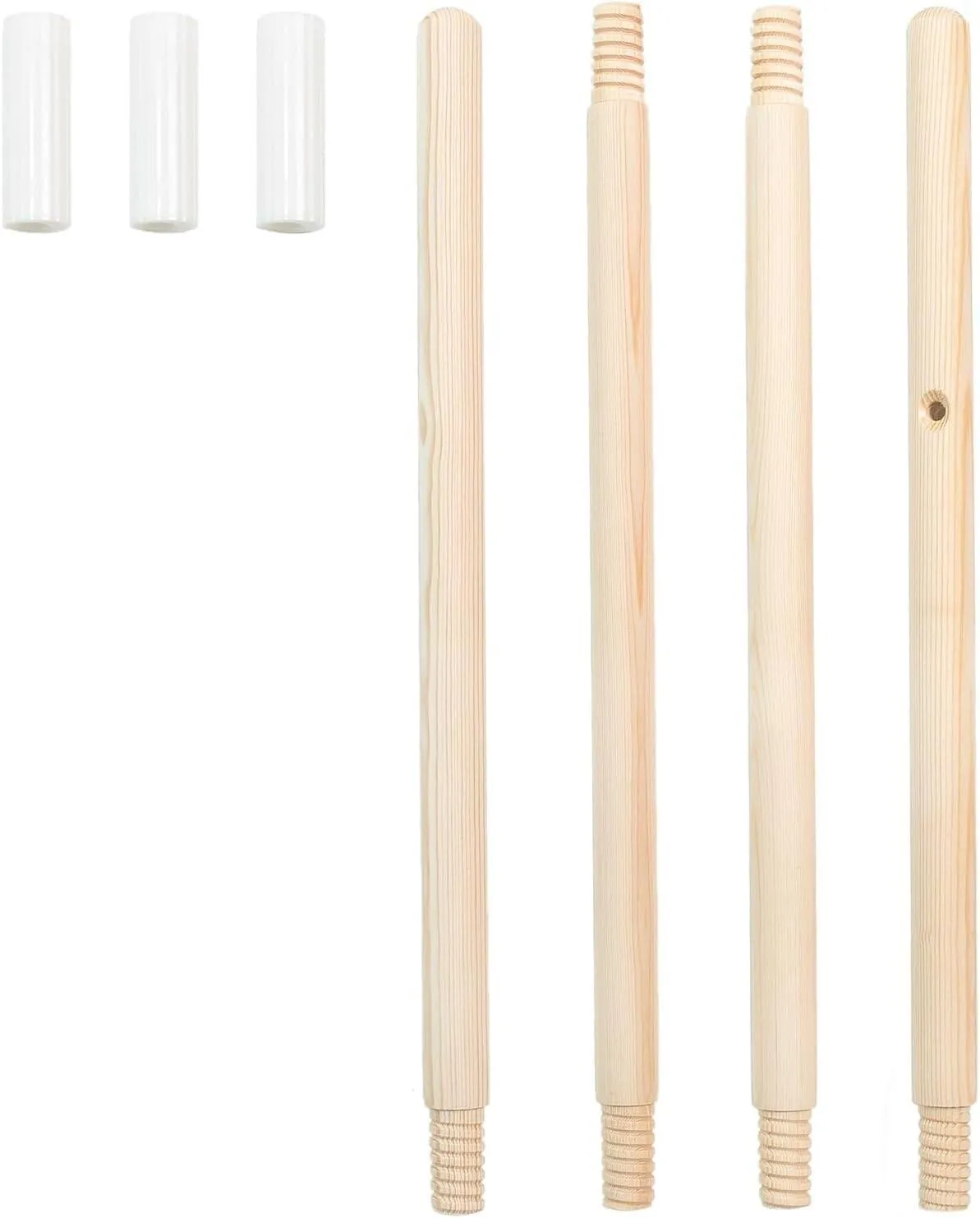 Replacement Wood Poles for Kids Teepee Tent, 69 Inch Length Composed of 4 Short Poles & 3 Connectors for Play Tents