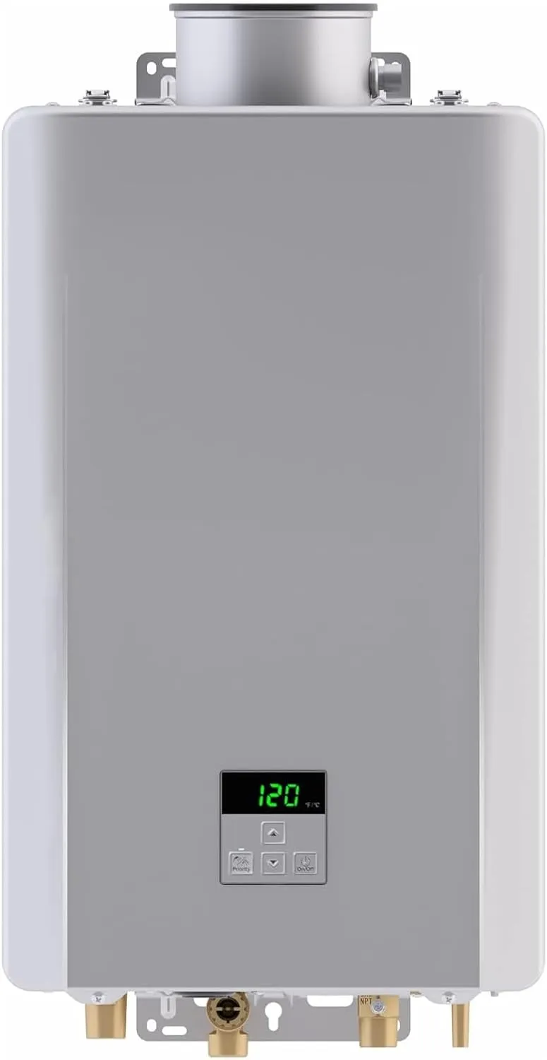 Rinnai RE199iN Non-Condensing Natural Gas Tankless Water Heater, Up to 9.8 GPM, Indoor Installation, 199,000 BTU