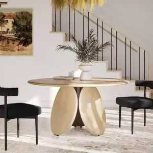 RODON Japandi Solid Wood Round Dining Table