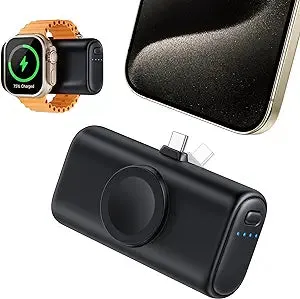 RORRY Mini Portable Charger for iPhone,5000mAh Small &Ultra-Compact 15W PD Fast Charging Power Bank Compatible with iPhone 15/14/13/12/11/XR/X/8 and Apple Watch Series 9/Ultra2/8/Ultra/7/6/5/4/3/SE