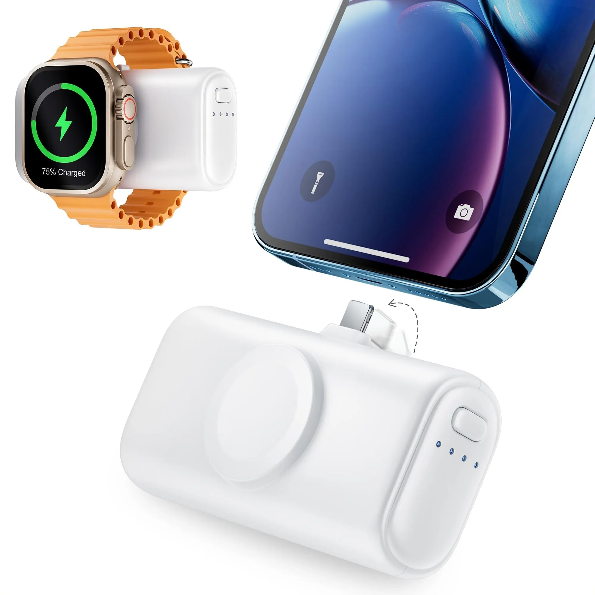 RORRY Mini Portable Charger for iPhone,5000mAh Small &Ultra-Compact 15W PD Fast Charging Power Bank Compatible with iPhone 15/14/13/12/11/XR/X/8 and Apple Watch Series 9/Ultra2/8/Ultra/7/6/5/4/3/SE