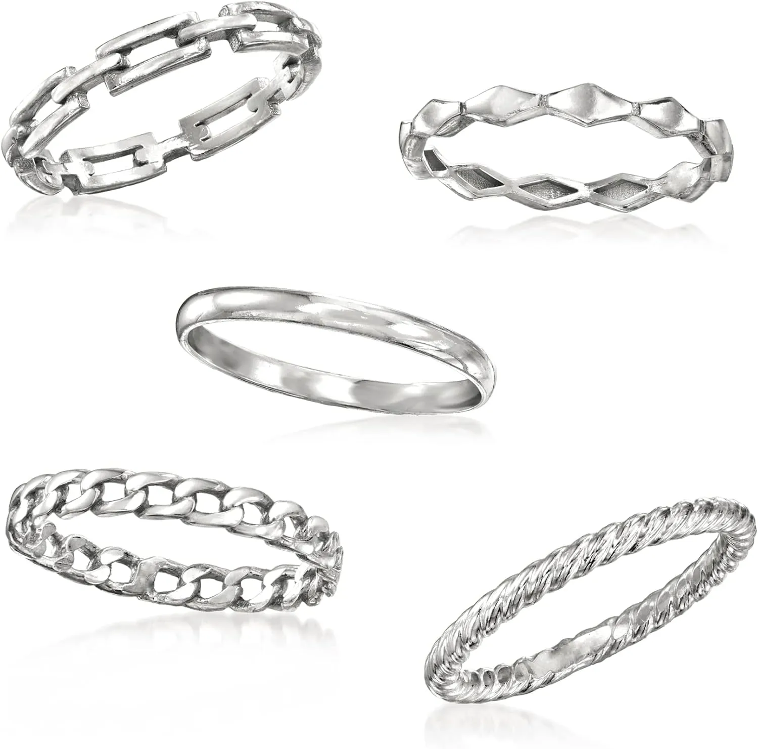 Ross-Simons Sterling Silver Jewelry Set: 5 Stackable Rings