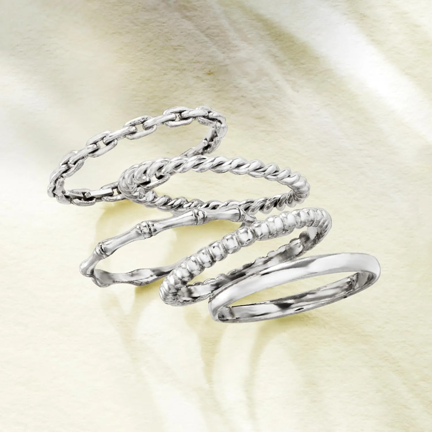 Ross-Simons Sterling Silver Jewelry Set: 5 Stackable Rings