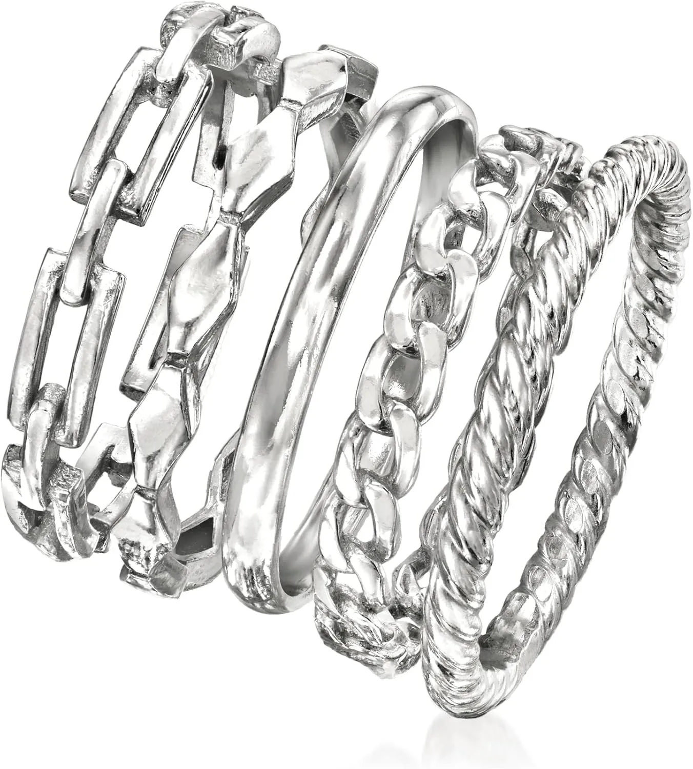Ross-Simons Sterling Silver Jewelry Set: 5 Stackable Rings