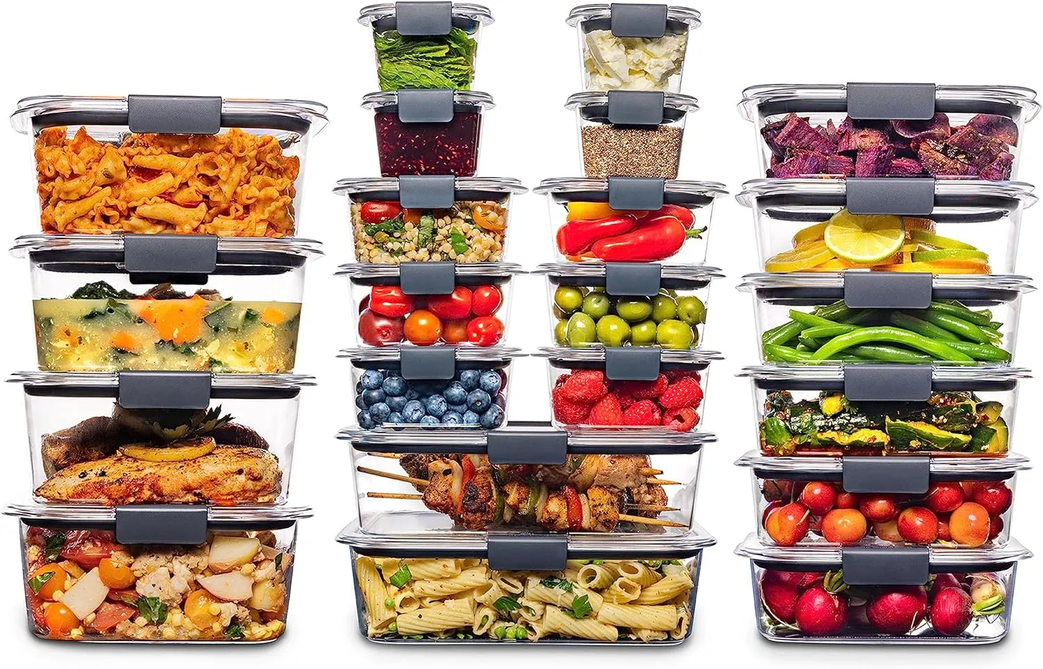 Rubbermaid Brilliance BPA Free 44-Piece Food Storage Containers Set Airtight Leak-Proof with Lids for Meal Prep Lunch and Leftovers