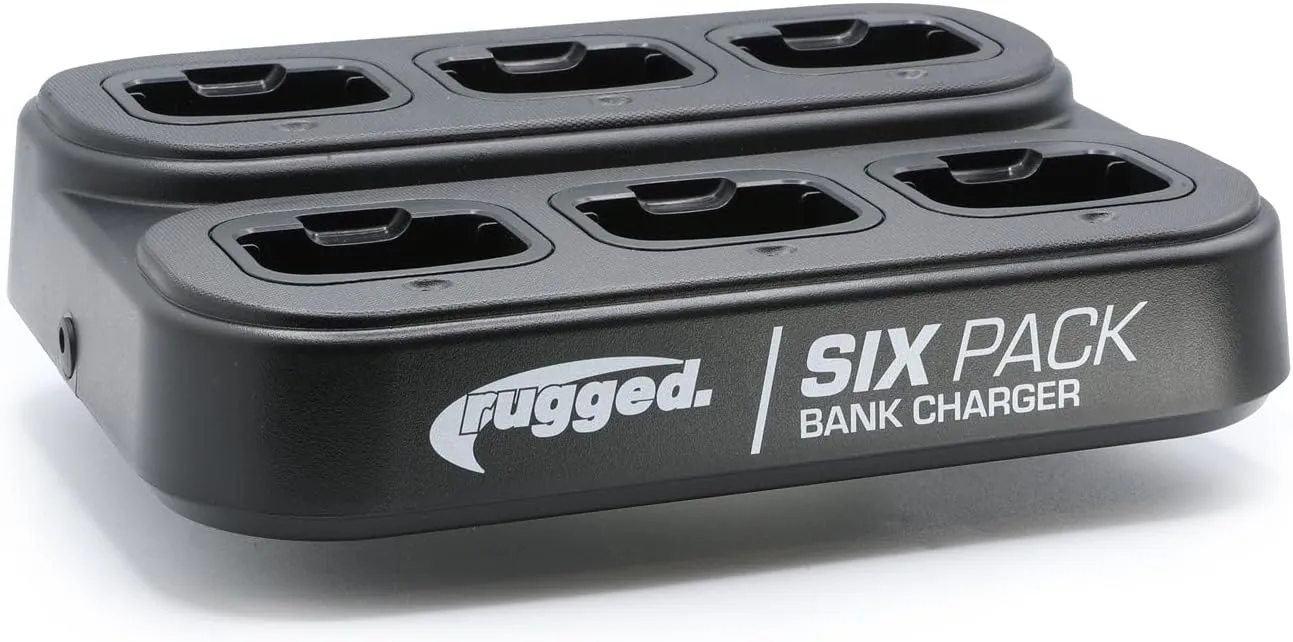 Rugged Radios 6-Pack Bank Charger for The GMR2 Plus : Charge Up to 6 Radios Simultaneously with Indicator Lights, Compact Design, No Hassle with Multiple Cradles or Adapters