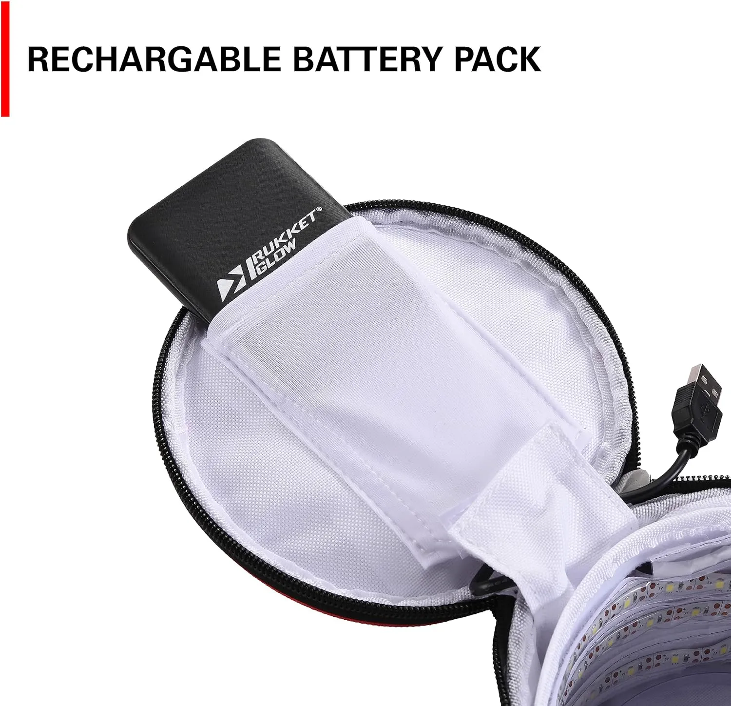 Rukket Glow Quick Charger, LED Recharging Bag for Glow-in-The-Dark Golf, Kickball, Dodgeball, Flag Football, Baseball, Softball, Badminton, Pickleball, and More