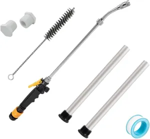 RV Water Heater Anode, Hot Water Heater Flush Wand and Stainless Steel Brush Kit for Cleaning Sediment-9.26"L x 3/4" NPT Thread Magnesium Rod for Suburban and Mor-Flo, Camper Water Tank Rinser