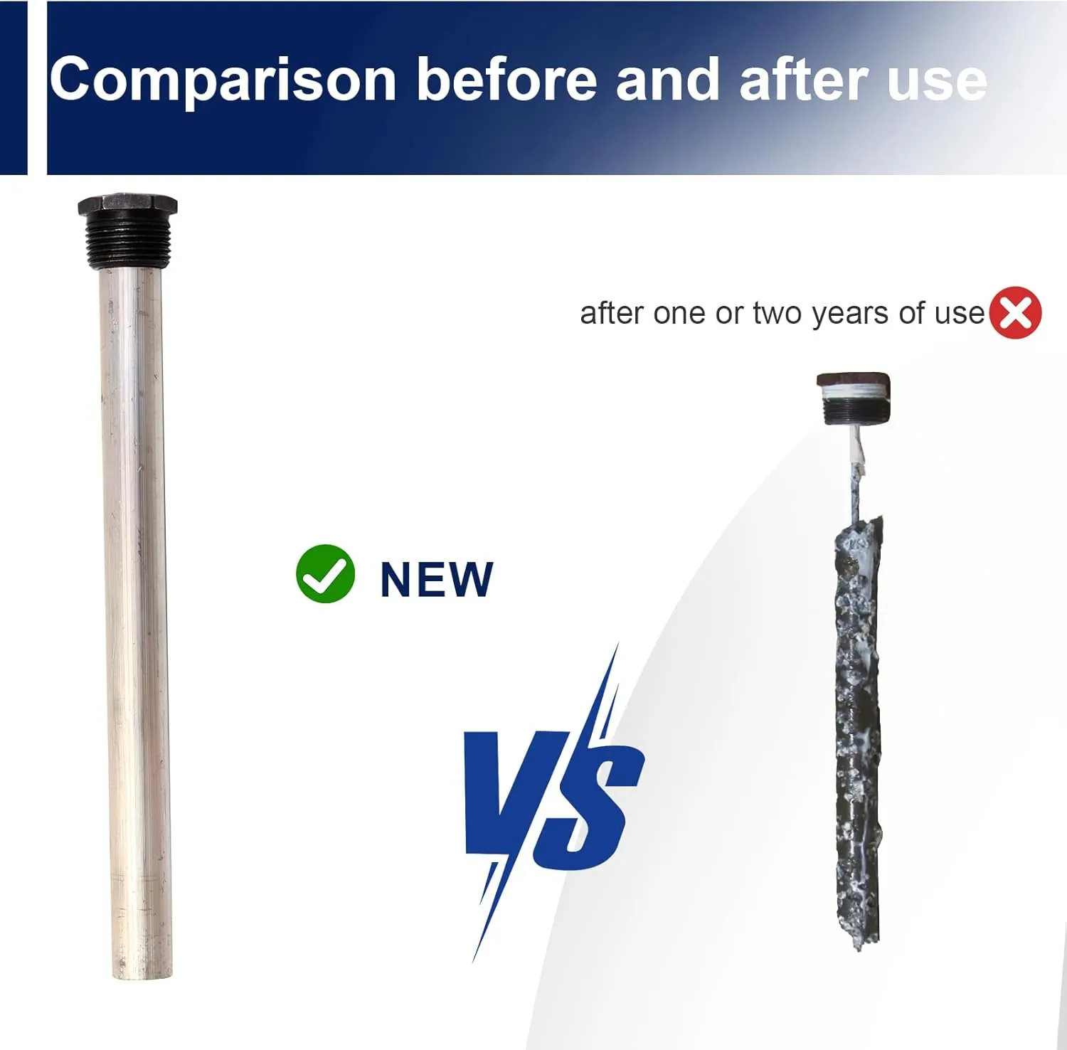 RV Water Heater Anode Rod （4Pack) Compatible with Suburban RV water heater，Magnesium Anode Rod for hot water heater ， 9.25" Length ¾" NPT Thread