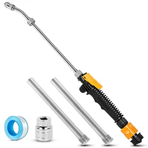 RV Water Heater Anode Rod & RV Water Heater Flush Wand 5 Pack, RV Water Heater Tank Rinser And 9.25"L X 3/4"NPT Thread Magnesium Rod Hex Wrench Socket Teflon Tape, Anode Rod For RV Trailers Camper