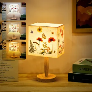 Rynx | Hortsun Pressed Floral Lamp Floral Bedside Lamp Vintage Flowers Desk Lamp For Bedroom Living Room, Student Housing, Home, Office Decor (1 Pc