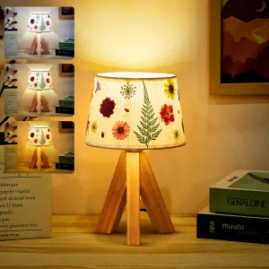 Rynx | Hortsun Printed Flower Lamp Bed Vintage Flower Desk Lamp for Bedroom Living Room, Studio, Home, Office Decor (1 pc, Triangle St