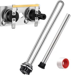 Saillong 4 Pieces RV Water Heater Parts Included Magnesium Anode Rod & Electric Heat Element & Thermostat Switch Compatible with Suburban RV Parts, Camper Hot Water Heater Replacement Kit
