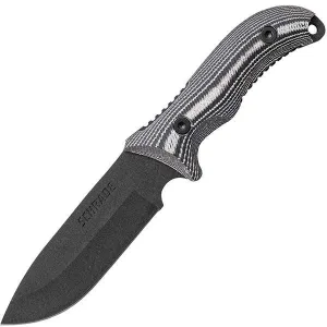 SCHF36M, Micarta Handle, Black Drop Point Plain w-Sheath