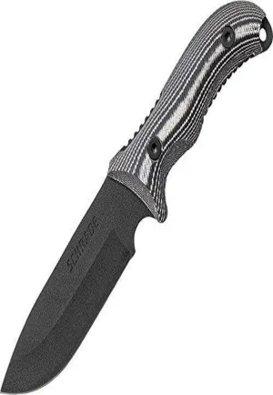 Schrade SCHF36M Frontier 10.4in Full Tang Stainless Steel Fixed Blade Knife with 5in Drop Point and Micarta Handle for Outdoor Survival, Camping and Bushcraft,Multi