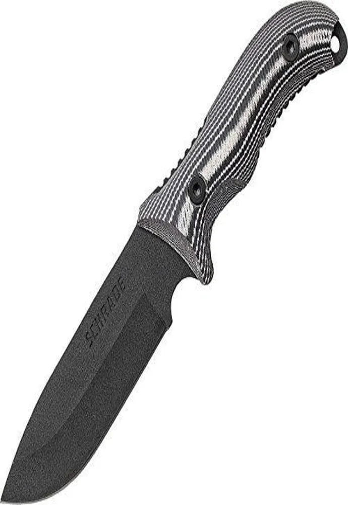 Schrade SCHF36M Frontier 10.4in Full Tang Stainless Steel Fixed Blade Knife with 5in Drop Point and Micarta Handle for Outdoor Survival, Camping and Bushcraft,Multi