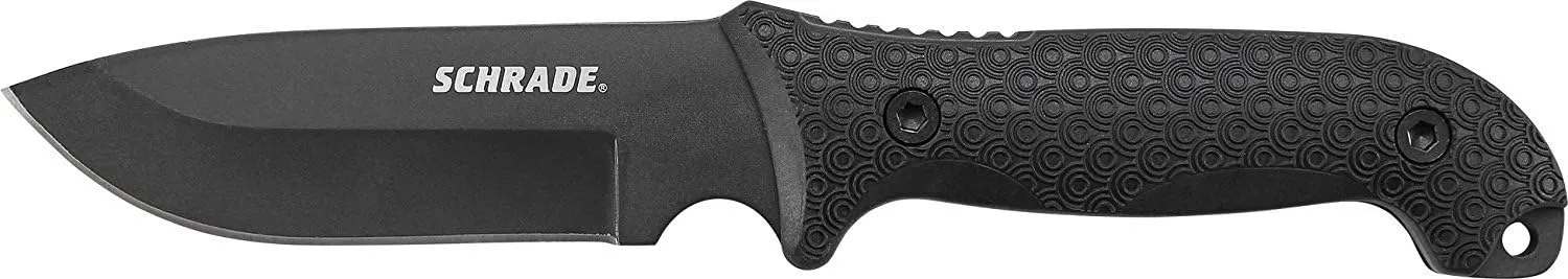Schrade SCHF51 Frontier 10.9in Steel Full Tang Fixed Blade Knife with 5.1in Drop Point Blade and TPE Handle for Outdoor Survival, Camping and EDC