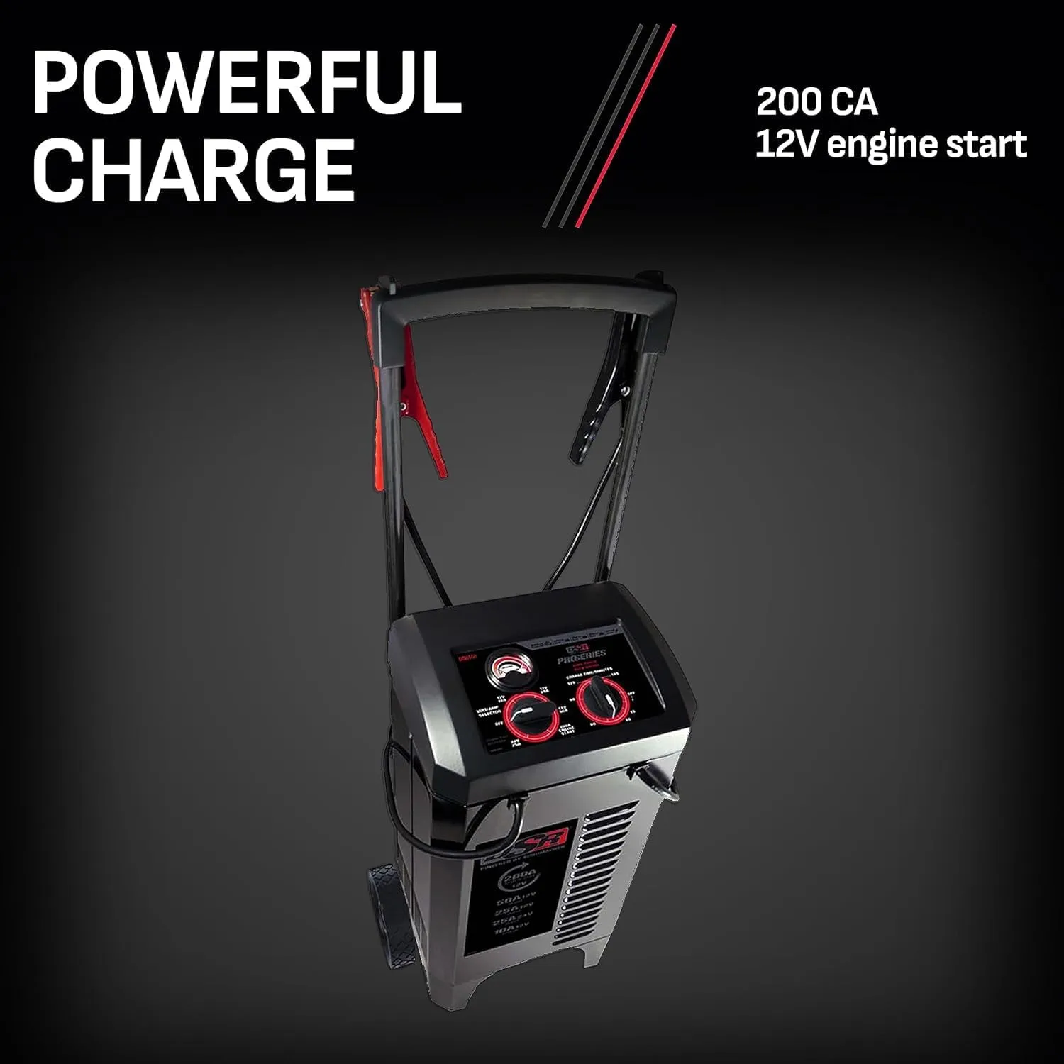 Schumacher Electric DSR ProSeries 12V / 24V Battery Charger - Heavy Duty 200A Manual Battery Charger & Engine Starter - Car, Truck & SUV Compatible - 135-Minute Timer & Amperage Control - DSR140