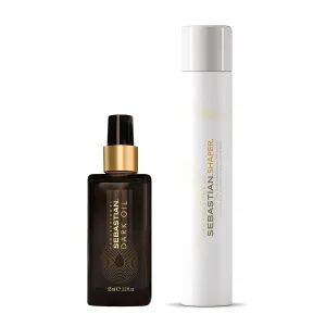 Sebastian Professional Dark Oil Lightweight Hair Oil   Sebastian Shaper Hairspray, 10.6 oz, Hair Care   Styling Bundle