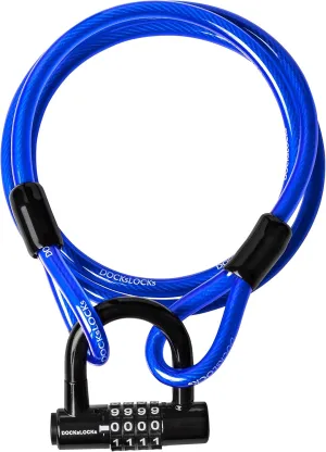 Security Cable Lock Set (5' to 25') Looped Ends, Weatherproof, Keyless Compact U-Lock with Combination, Anti-Theft for Bikes Equipment 10ft