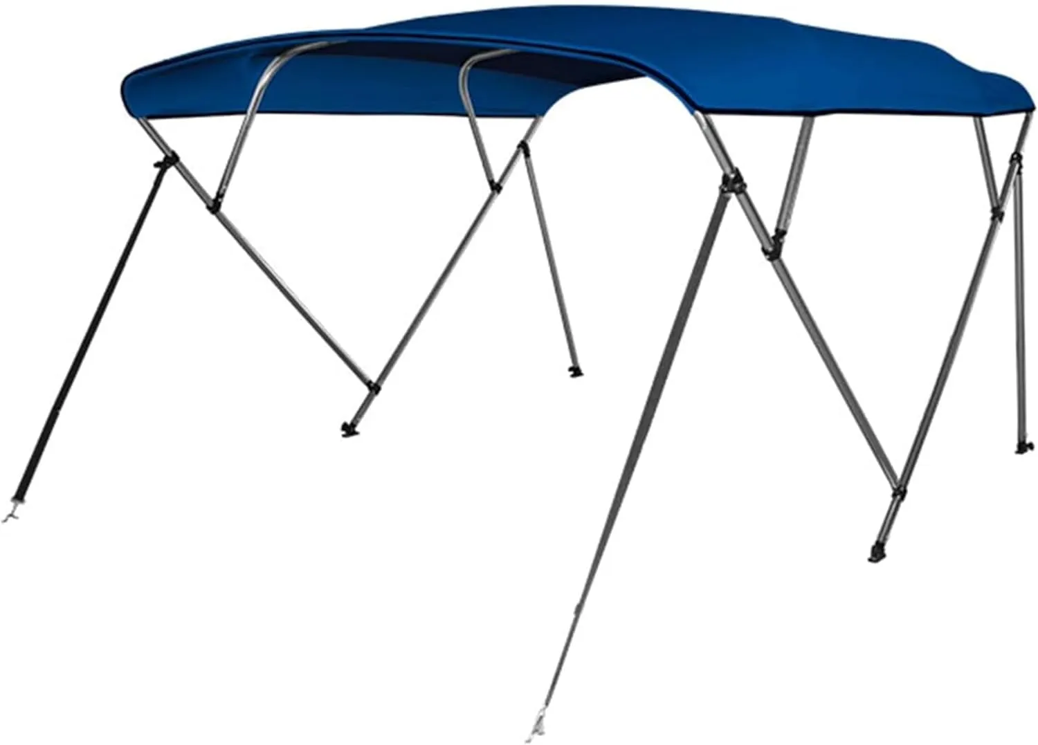SereneLifeHome Waterproof Boat Bimini Top Cover - 54-60" W 3 Bow Bimini Top Canvas Sun Shade 1" Double Wall Alu Frame Tube, 2 Straps 2 Rear Support Poles, Storage Boot -SLBT3RB544.5 (Royal Blue)