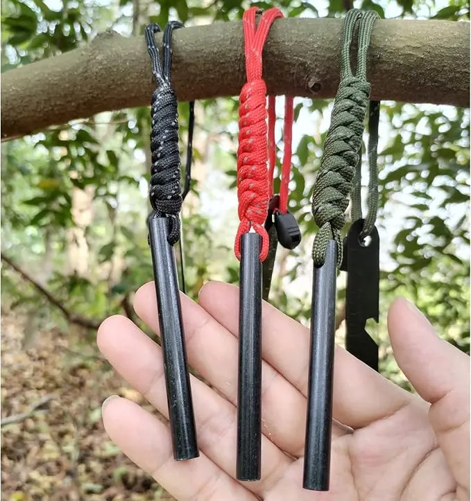 (Set of 3 Pieces Flint Emergency igniter,Camping Magnesium Rod Fire Starter,Outdoor Survival Ignition Rod