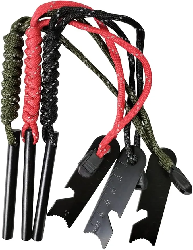 (Set of 3 Pieces Flint Emergency igniter,Camping Magnesium Rod Fire Starter,Outdoor Survival Ignition Rod